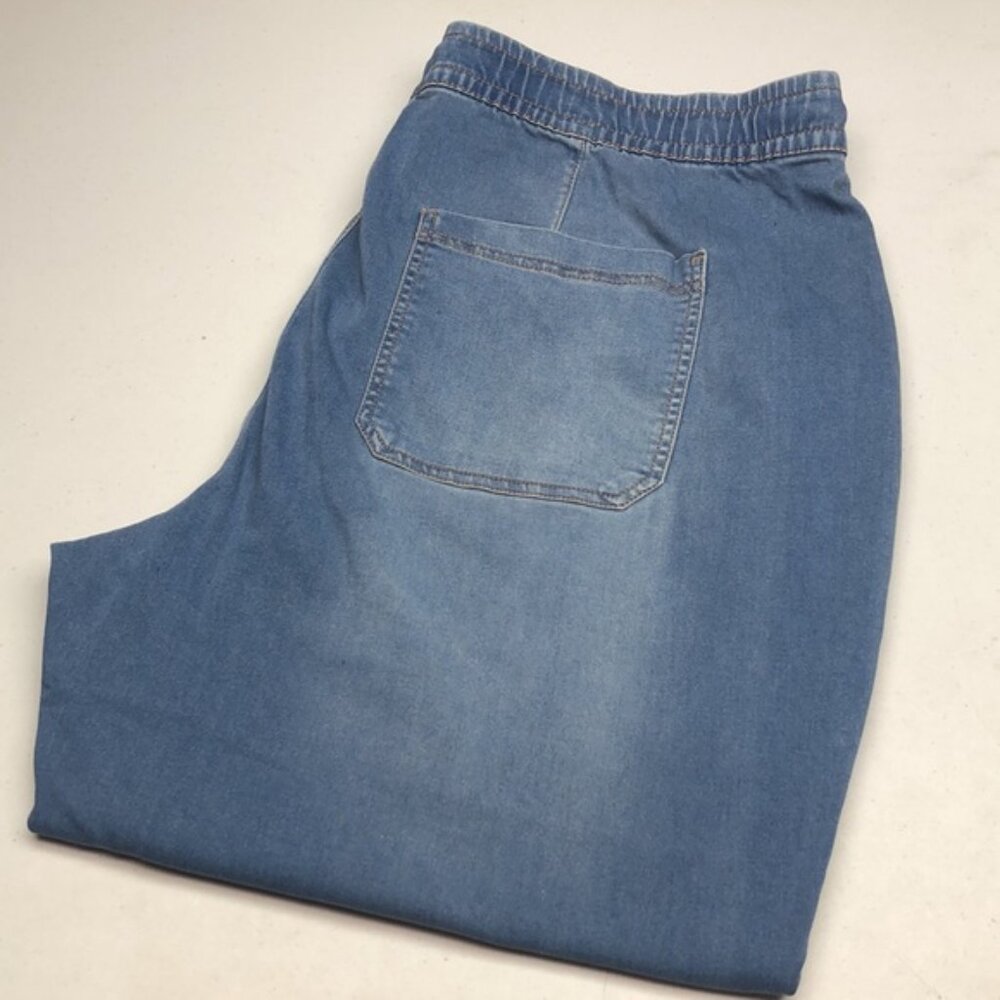 NWT D/C CROP TIE UP BAGGY JEANS  3X ⭐️